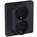 Розетка 2 x 2К+З - немецкий стандарт - 16 А - 250 В~ - INSPIRIA - антрацит Legrand 673753
