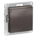 Розетка ATLASDESIGN с заземлением со шторками с крышкой 16А IP20 механизм мокко ATN Systeme Electric