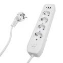 Удлинитель 4-местный c/з 3x1 мм2, 1,8 м, 250В, 10А, 2USB+1Type-C 2,4А, серия Home plus, белый STEKKE