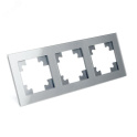 Рамка 3-местная, стекло, серия Катрин, GFR00-7003-03, серебро STEKKER 39533