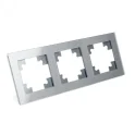 Рамка 3-местная, стекло, серия Катрин, GFR00-7003-03, серебро STEKKER 39533