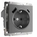 Розетка с заземлением, шторками и USB тип A+C (графит матовый) W1171764 Werkel a063106