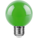 Лампа светодиодная, (3W) 230V E27 зеленый G60, LB-371 Feron 25907
