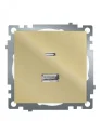 Розетка 2-местная USB+TypeC (механизм) 250В 3А max 20W серия Катрин золото GLS10-7116-08 500 STEKKER