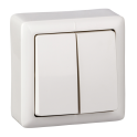 ХИТ О/У 2-клавишный ВЫКЛЮЧАТЕЛЬ 6А, 250В, БЕЛЫЙ. Россия Systeme Electric VA56-232-B