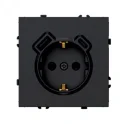 Розетка 1-местная з/ш с/з 16А + USB + Type C (механизм), , 250В, 20W, серия Эмили, черный уго STEKKE
