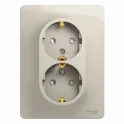GLOSSA розетка двойная с заземлением со шторками в сборе молочный Systeme Electric GSL000926