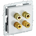 BRITE Аудиорозетка 4-мест. РА10-БрБ бел. IEK BR-S40-K01