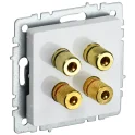 BRITE Аудиорозетка 4-мест. РА10-БрБ бел. IEK BR-S40-K01
