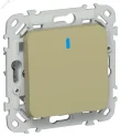 FLITE Выключатель 1-клавишный с индикацией 10А ВС11-1-1-ФлО оливковый IEK FI-V10-1-10-1-K26