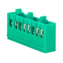 Шина "0" PE (6х9мм) 8 отверстий латунь зеленый изолированный корпус на DIN-рейку PROxima sn0-63- EKF