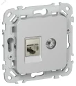 FLITE Розетка 2-местная RJ45/TV категория 6 STP РКТВ6-2-1-ФлА алюминий IEK FI-AK21-2-K47