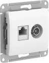 GLOSSA РОЗЕТКА двойная ТВ + компьютерная RJ45 кат. 5e, механизм, БЕЛЫЙ Systeme Electric GSL000189