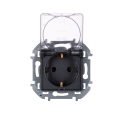 Розетка 2К+З IP 44 с откидной крышкой и шторками - немецкий стандарт - 16 А - 250 В~ - INSPIRIA - ан