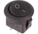 Выключатель клавишный круглый 250V 6А (2с) ON-OFF черный REXANT (10/10/3000) Rexant 36-2550