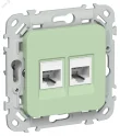FLITE Розетка 2-местная компьютерная RJ45 категория 6 UTP РК6-2-0-ФлФ фисташковый IEK FI-K22-2-K93