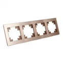 Рамка 4-местная, стекло, серия Катрин, GFR00-7004-02, шампань STEKKER 39530
