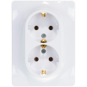 GLOSSA РОЗЕТКА двойная с заземлением, 16А, в сборе, БЕЛЫЙ Systeme Electric GSL000124