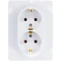 GLOSSA РОЗЕТКА двойная с заземлением, 16А, в сборе, БЕЛЫЙ Systeme Electric GSL000124