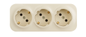 Розетка тройная Quteo с заземлением со шторками слоновая кость Legrand 782268