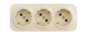 Розетка тройная Quteo с заземлением со шторками слоновая кость Legrand 782268