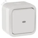 TORS Переключатель одноклавишный с индикацией 10А IP55 TS302 белый IEK TS-V10-1-10-55-K01