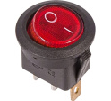 Выключатель клавишный круглый 250V 6А (3с) ON-OFF красный с подсветкой (10/10/3000) Rexant 36-2570