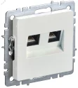 BRITE Розетка компьютерная двойная кат.5E RJ45 РК10-2-БрЖ жемчуг IEK BR-K20-1-K36