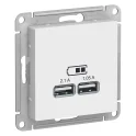 USB РОЗЕТКА A+A, 5В/2,1 А, 2х5В/1,05 А, механизм, БЕЛЫЙ Systeme Electric ATN000133