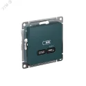 ATLASDESIGN USB розетка тип-С 65Вт высокоскор.заряд. QC, PD, механизм, изумруд ATN0 Systeme Electric
