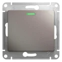 GLOSSA Переключатель одноклавишный с подсветкой схема 6а платина Systeme Electric GSL001263