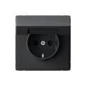 ARTGALLERY РОЗЕТКА с заземл. со шторк. с крышкой, 16А, IP20, механизм, КАРБОН GAL00 Systeme Electric
