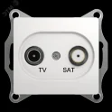 GLOSSA Розетка телевизионная TV-SAT проходная в рамку 4дБ белая Systeme Electric GSL000198