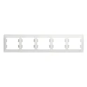 GLOSSA 5-постовая РАМКА, горизонтальная, БЕЛЫЙ Systeme Electric GSL000105