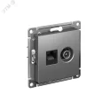Розетка ATLASDESIGN двойная компьютерная+ТВ RJ45+TV категория 5E механизм сталь ATN Systeme Electric