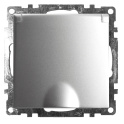 Розетка электрическая 1-местная с/з с крышкой (механизм), серия Катрин, GLS16-7112-03, серебро STEKK