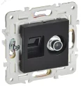 SKANDY Розетка двойная TV+RJ45 кат.6E SK-A15Bl черный IEK SK-AK20-2-K02