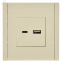 FORTE&PIANO Розетка USB A+C 18Вт FP451 ваниль IEK FP-U22-018-K10