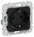 FLITE Розетка 1-местная с заземлением с защитными шторками 16А с USB A+A 3,1А безвинтовое крепление 