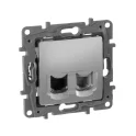 Розетка двойная RJ11+RJ45 кат.5E UTP алюминий ETIKA Legrand 672452