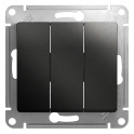Glossa Антрацит Выключатель 3-клавишный сх.3, 10AX Systeme Electric GSL000731