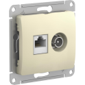 GLOSSA РОЗЕТКА двойная ТВ + компьютерная RJ45, кат. 5Е, механизм, БЕЖЕВЫЙ Systeme Electric GSL000289