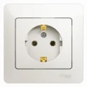 Розетка GLOSSA с заземлением перламутр в сборе Systeme Electric GSL000642