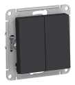 Выключатель 2-клавишный КНОПОЧНЫЙ ATLASDESIGN, скрытый монтаж, карбон Schneider Ele Systeme Electric