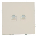 Розетка компьютерная 2-местная RJ-45 (механизм), , серия Эмили, RST00-5111-08, кашемир, soft STEKKER