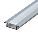 Профиль алюминиевый "встраиваемый" без крепежей, серебро, 2000*22*6мм CAB251 с матовым экраном Feron