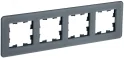 BRITE Рамка 4 поста РУ-4-2-Бр стекло графит RE IEK BR-M42-G-41-K53
