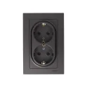 ATLASDESIGN РОЗЕТКА двойная с заземлением, 16А, в сборе, МОККО Systeme Electric ATN000624
