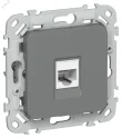 FLITE Розетка компьютерная RJ45 категория 5Е UTP РК5е-1-0-ФлМА мокрый асфальт IEK FI-K12-1-K80