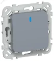FLITE Выключатель 1-клавишный кнопочный с индикацией 10А ВС11-2-1-ФлМ маренго IEK FI-V14-1-10-1-K35